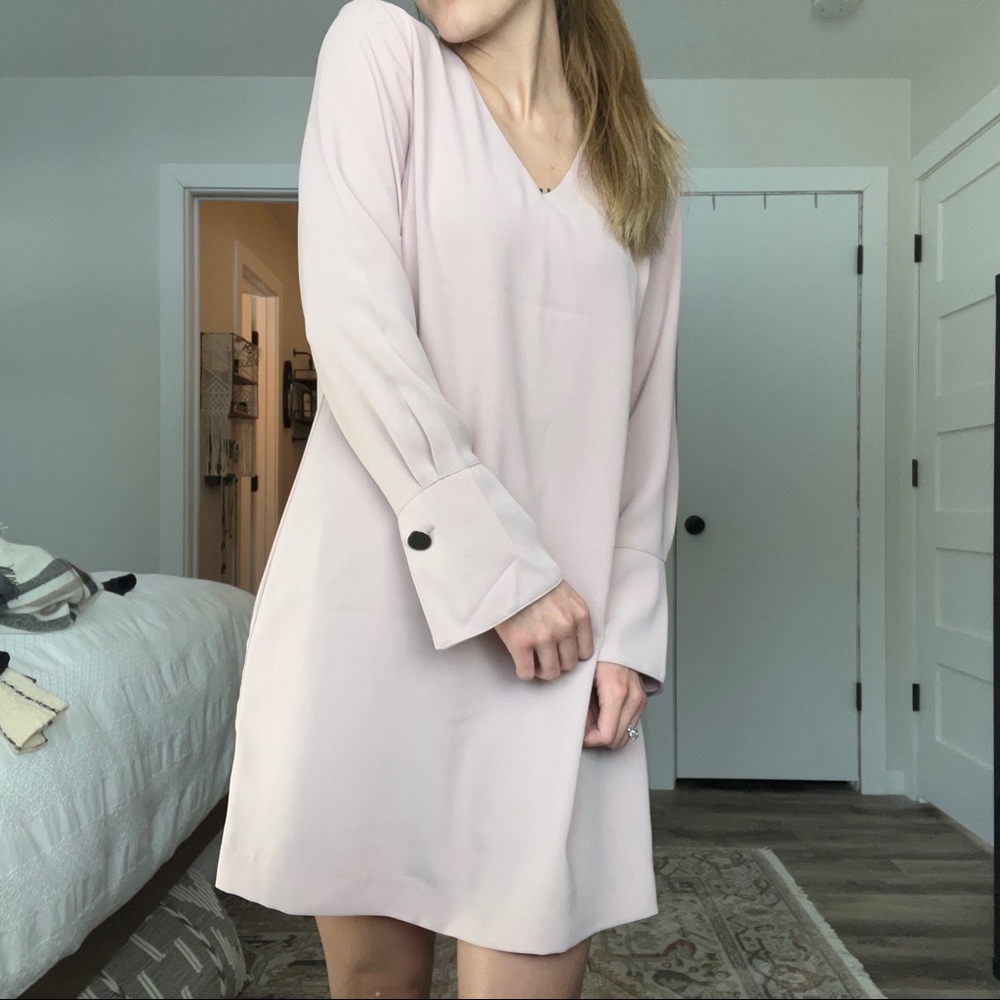 SOLD! H&M Blush Pink Long Sleeve Mini Dress - Size 4